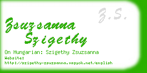 zsuzsanna szigethy business card